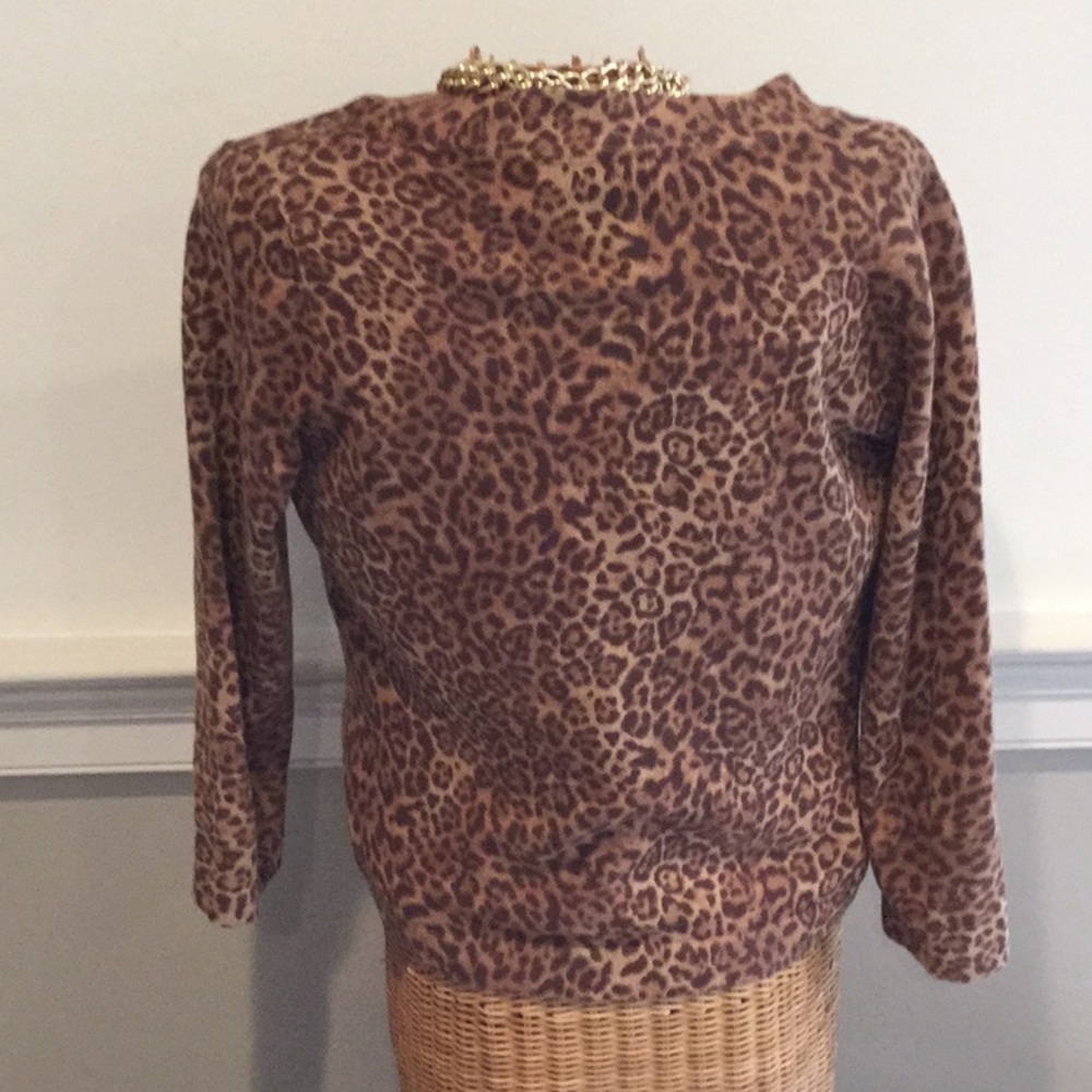 Chaps Leopard Print Sweater - Picture 3 of 5